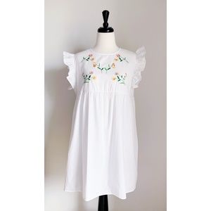 NWT ASOS Smock Dress with Floral Embroidery